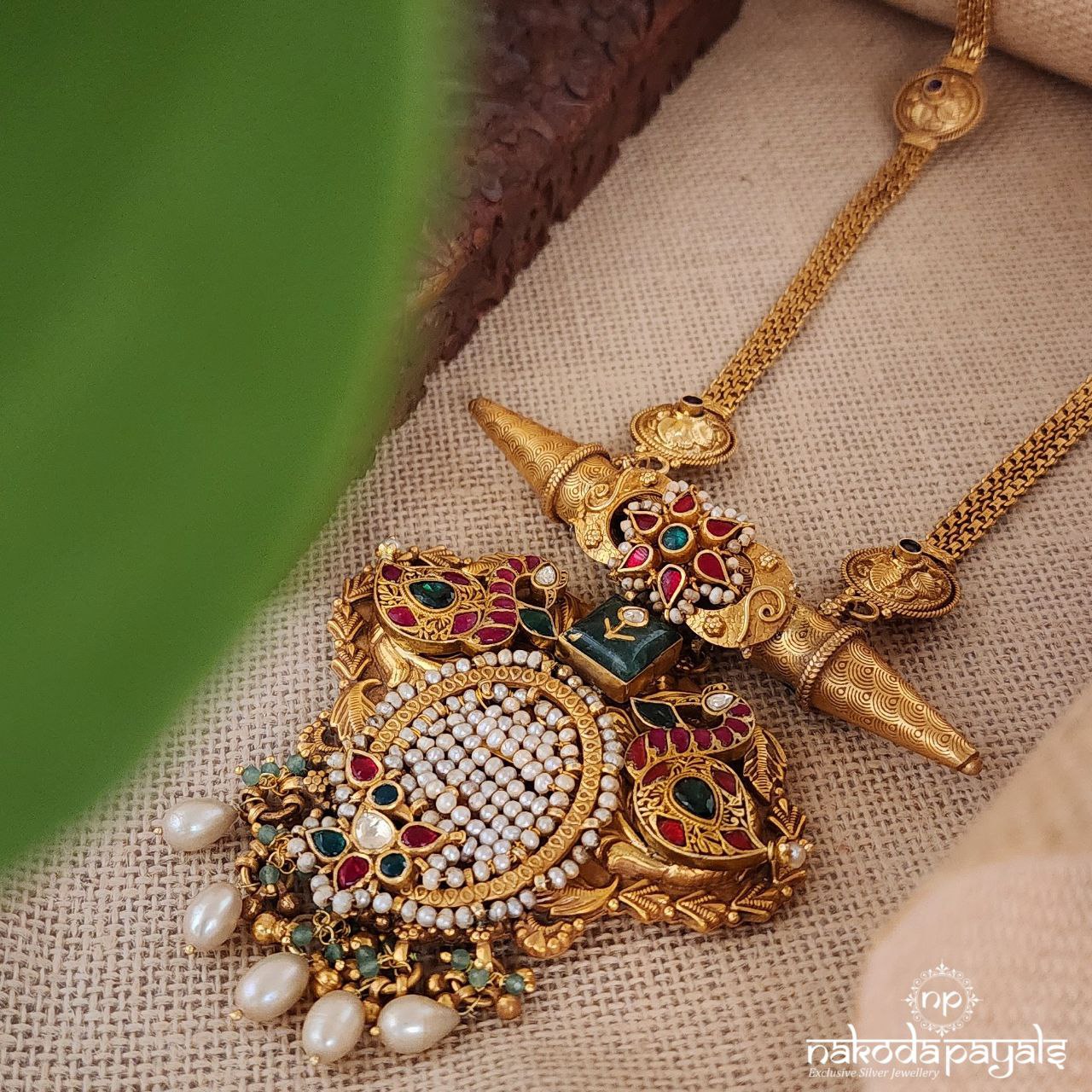 Archaic Long Kundan Neckpiece (Gn7508)