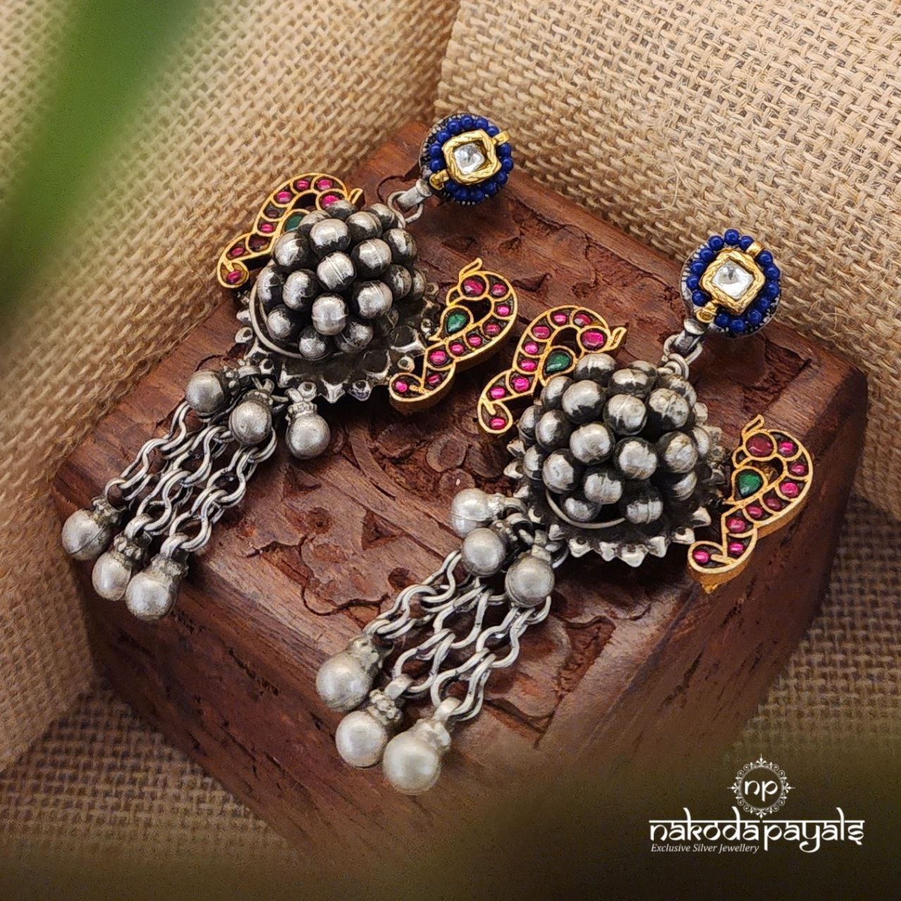 Vintage Clusture Ghungroo Kundan Earrings (Dt1194)
