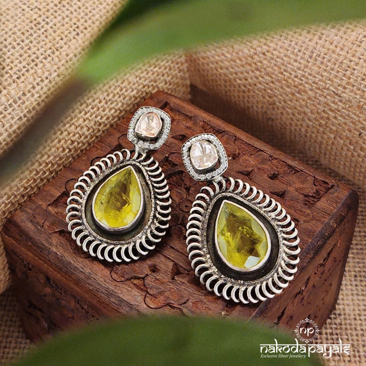 Green Drop Stone Chandbali (C7986)