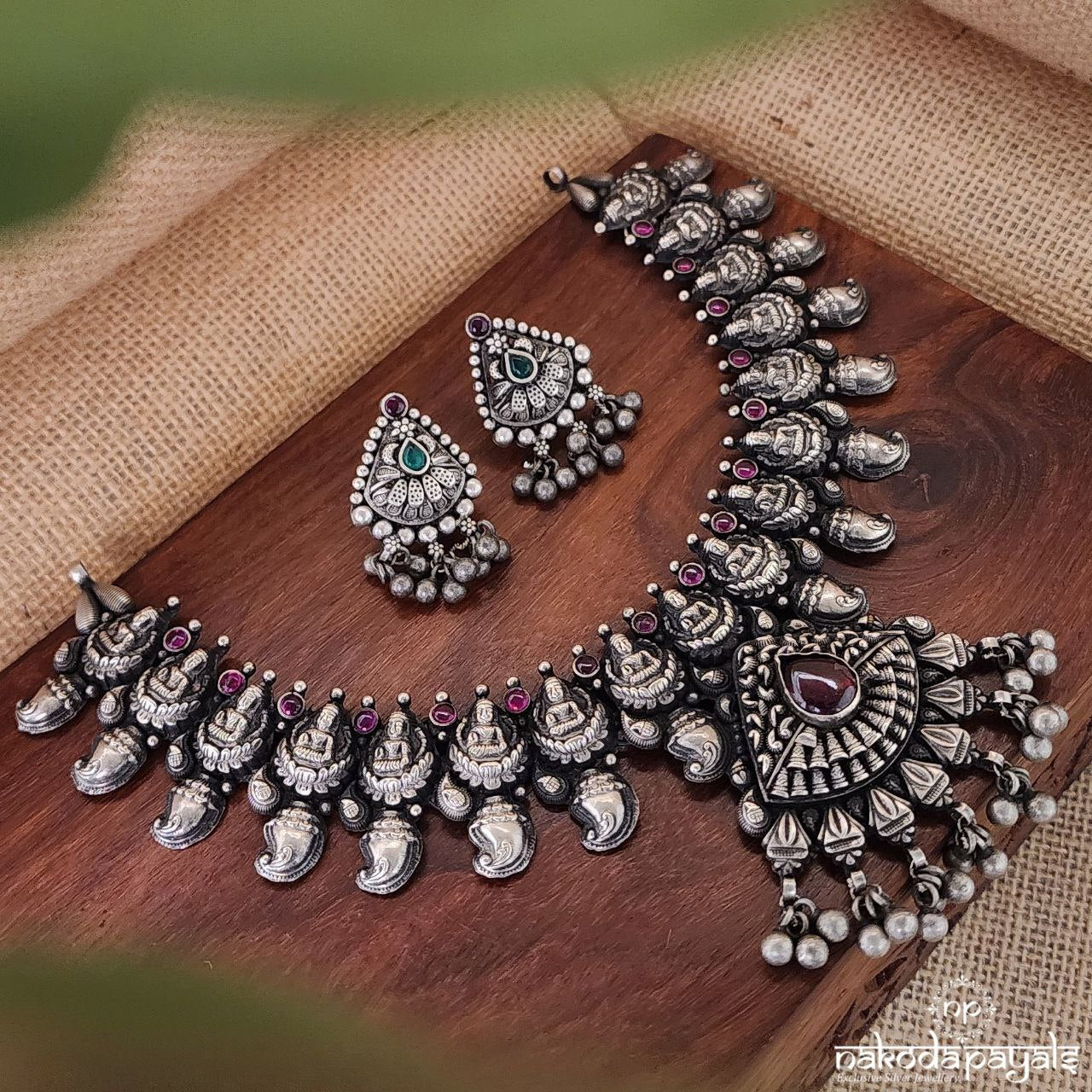 Tribal Lakshmi Mango Neckpiece With Earrings (N9911)