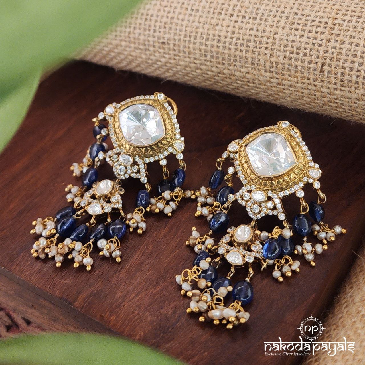 Double Drops Moissanite Earrings (Ge8113)