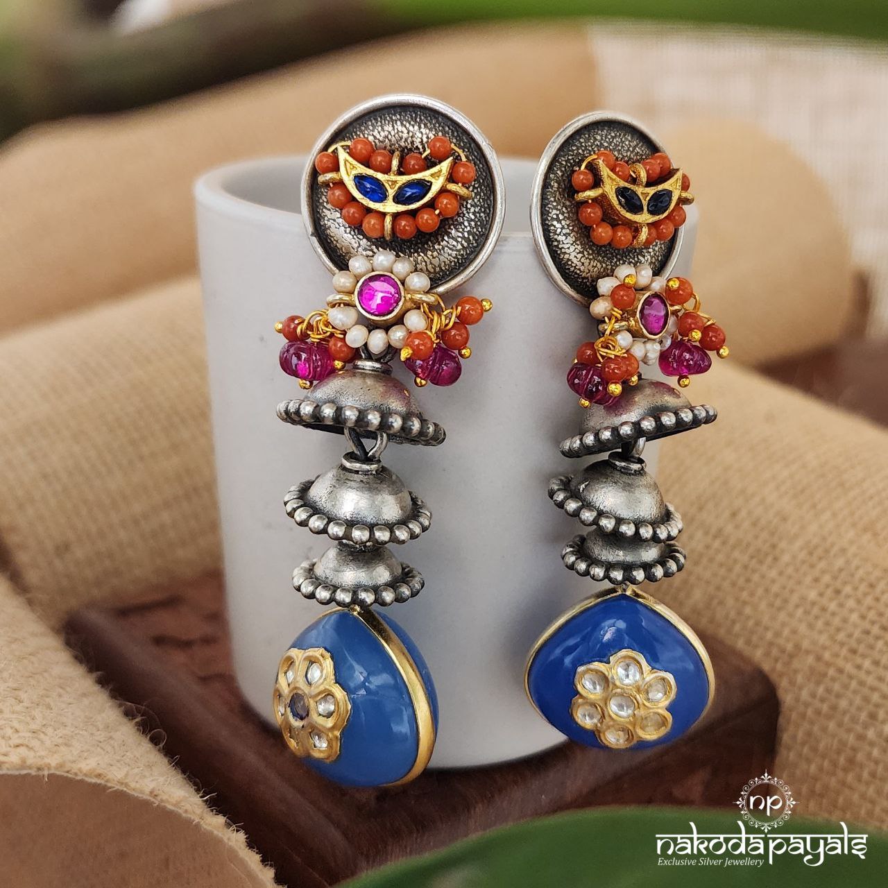 Bold Lapiz Drop Sleek Jhumka(Dt1231)