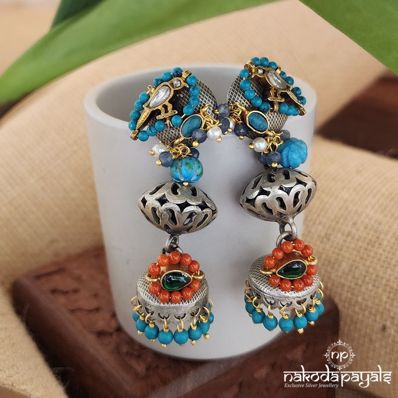 Picky Parrot Dholki Jhumka (Dt1250)