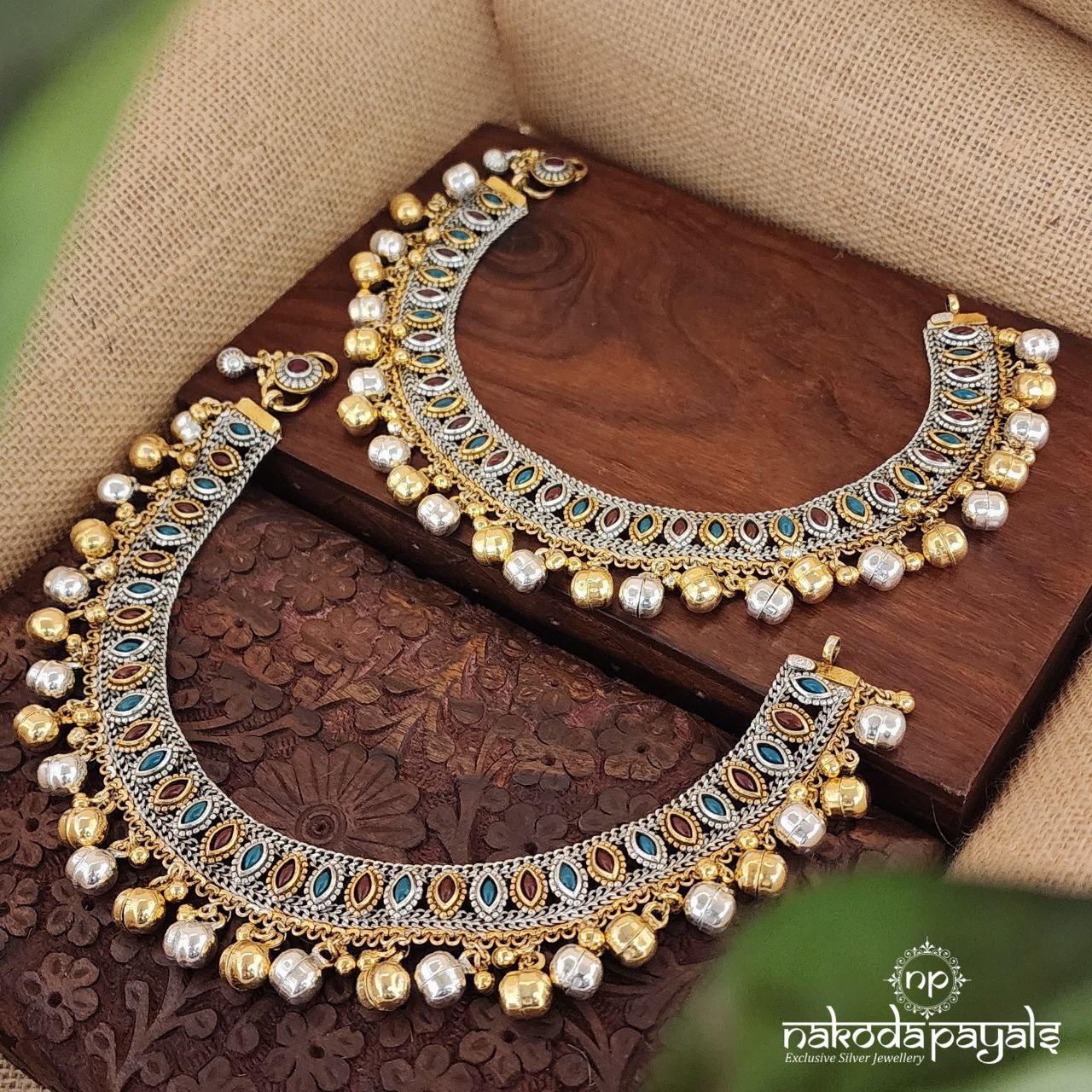 Jingling Balls Dual Tone Anklets (A5725)