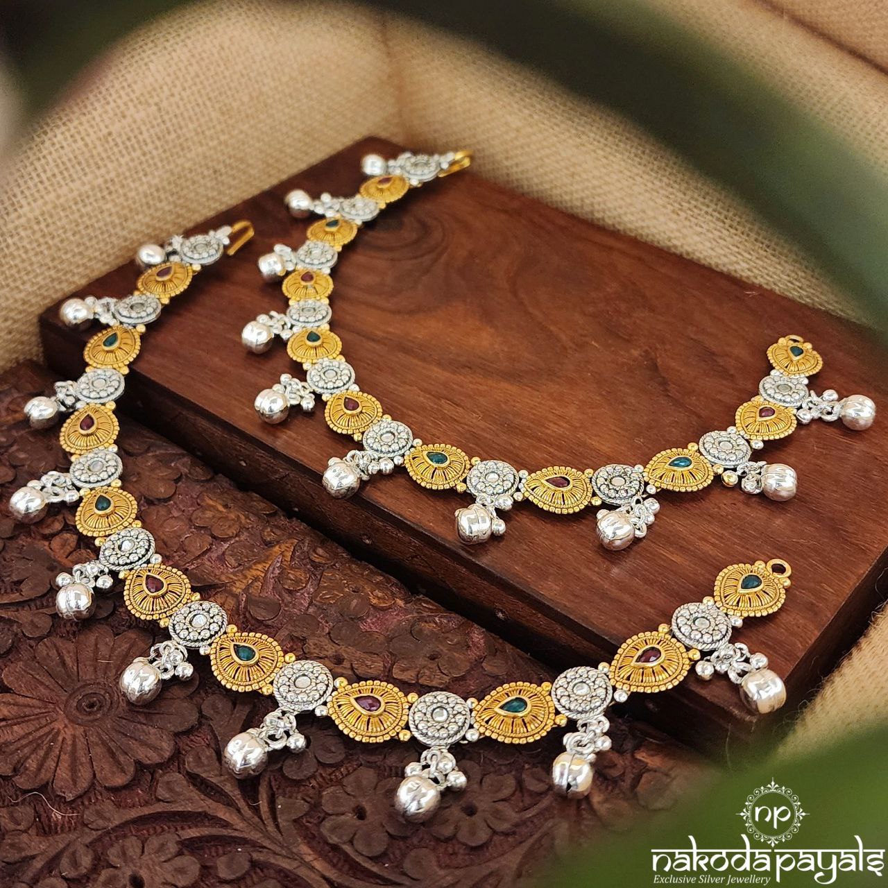 Golden Mangoes Dual Tone Anklets (A5722)