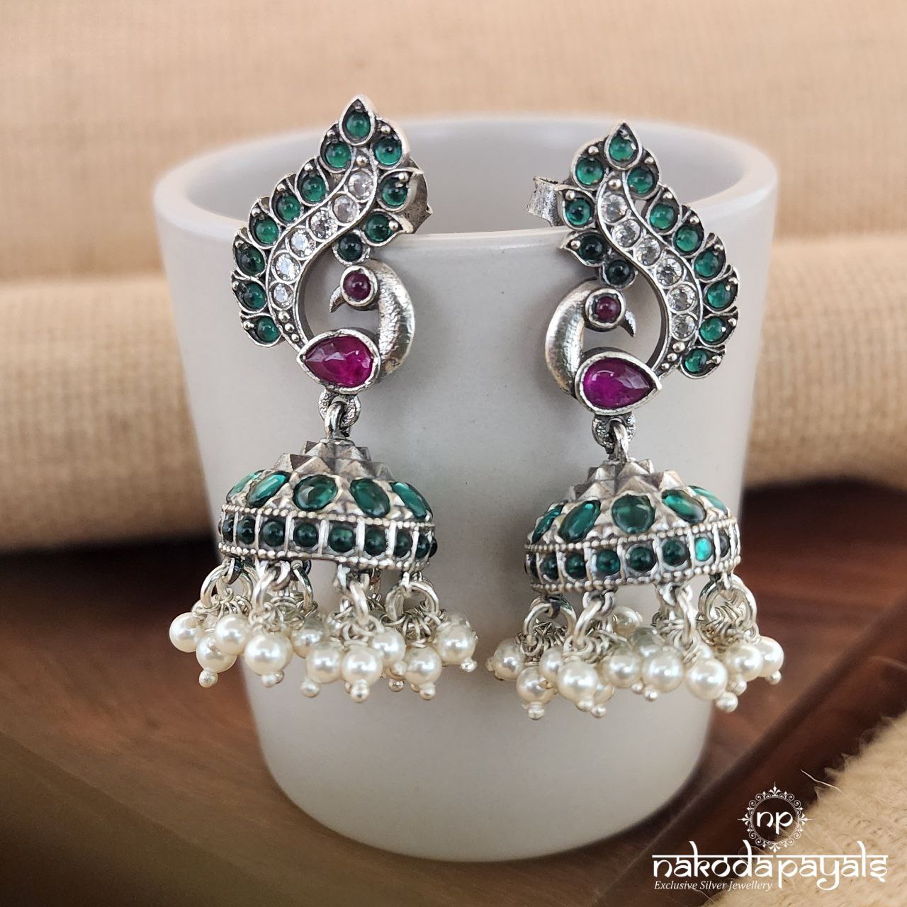 Radiant Green Pearl Jhumka (J7957)