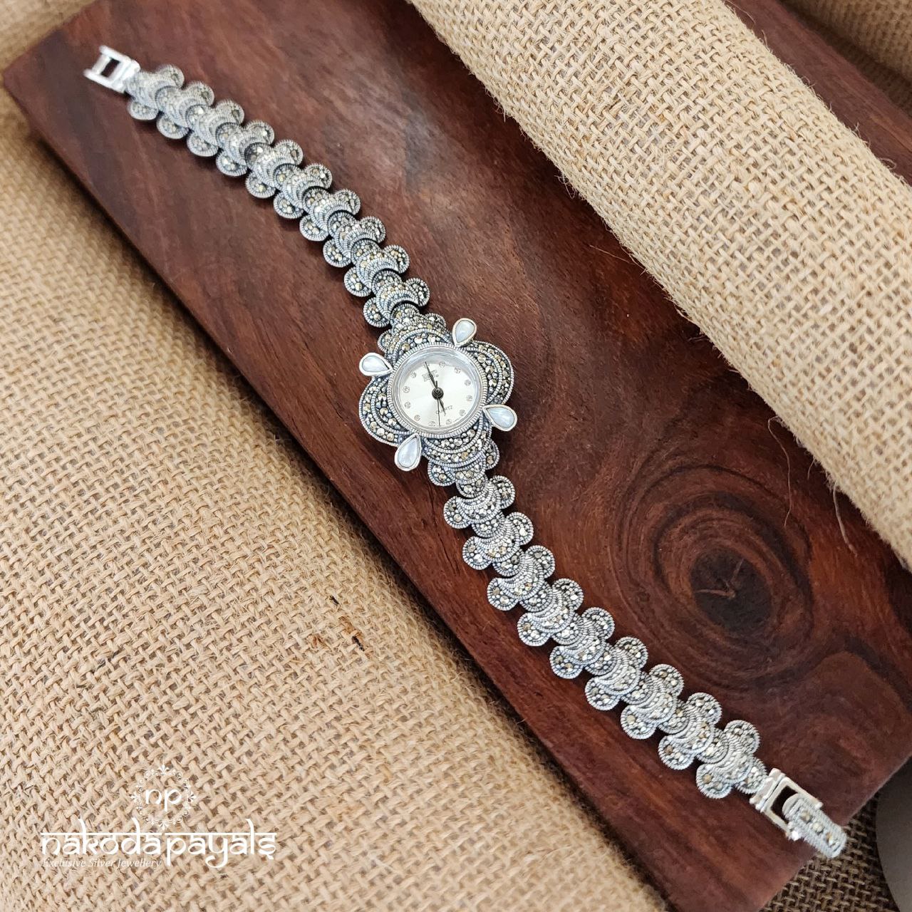 Pearled Marcasite Watch (W0184)