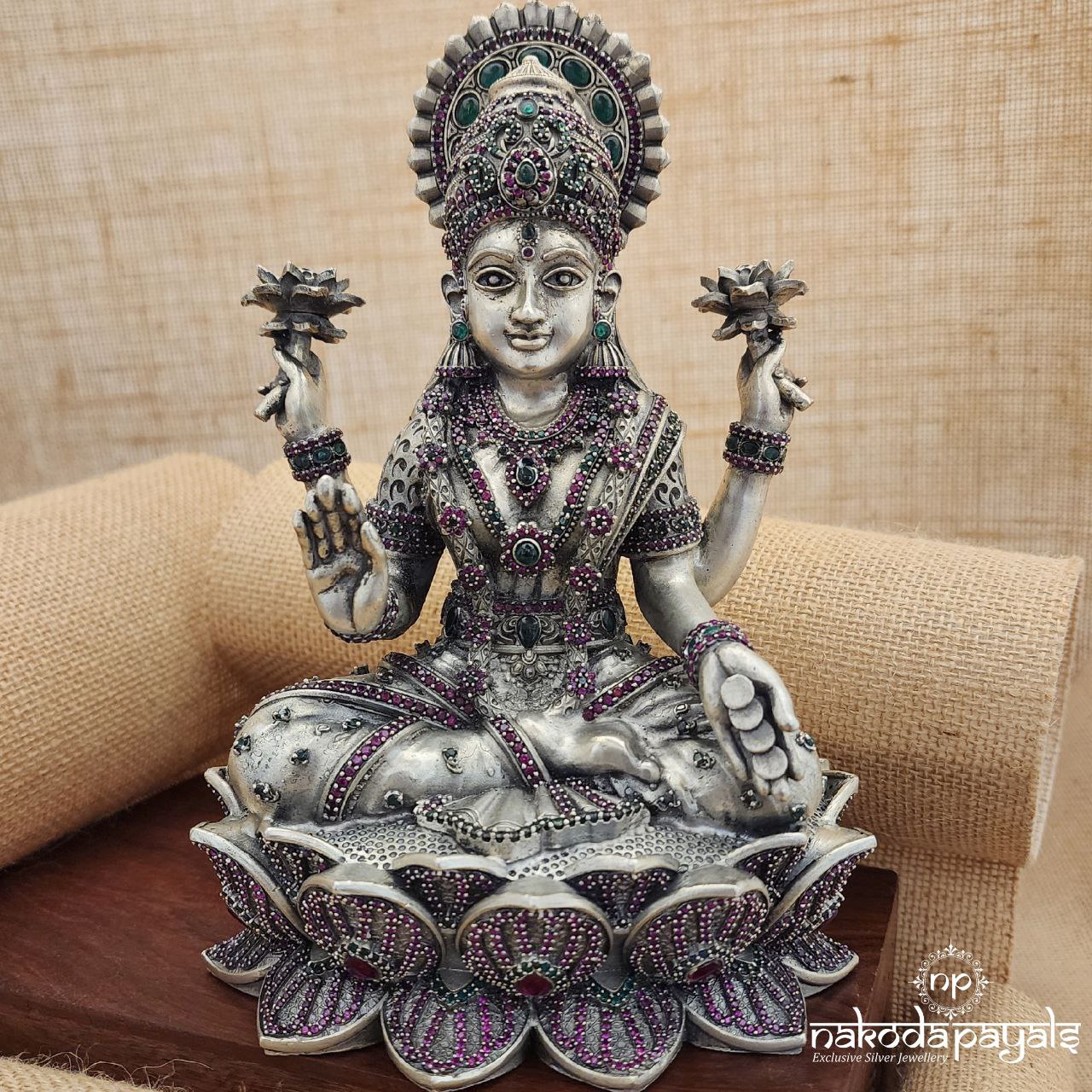 Sizable Lakshmi Ganesha Idol Set (Aa01224a)