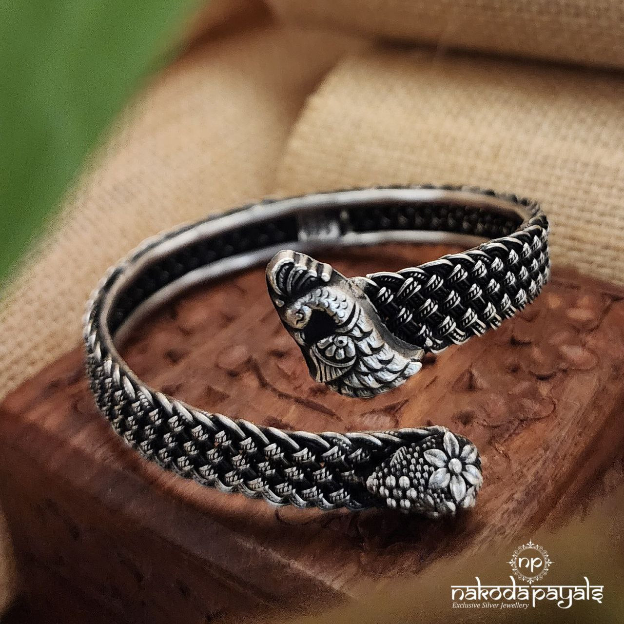 Antique Peacock Adjustable Kada (K4924)