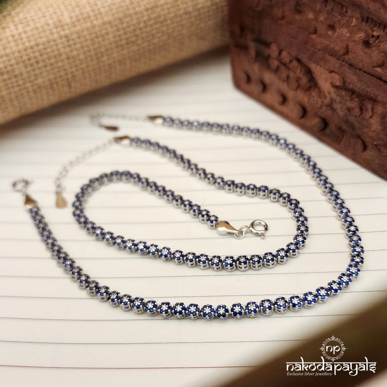 Blissful Blue Zircon Anklet Pair (A5739)