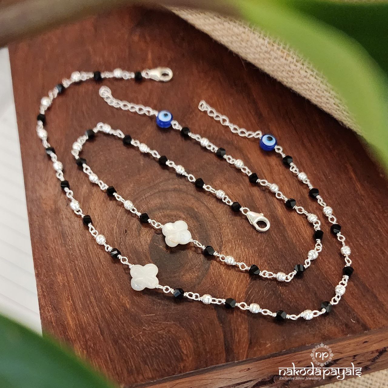 Mother Of pearl With Evil Eye Anklets (A5781)