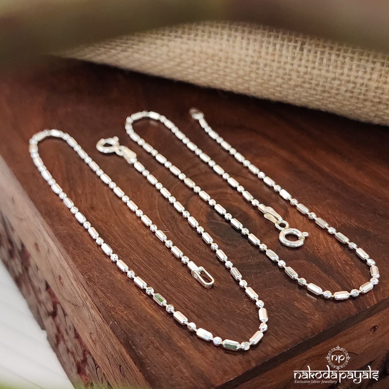 Rhodium Ball Anklets (A5784)