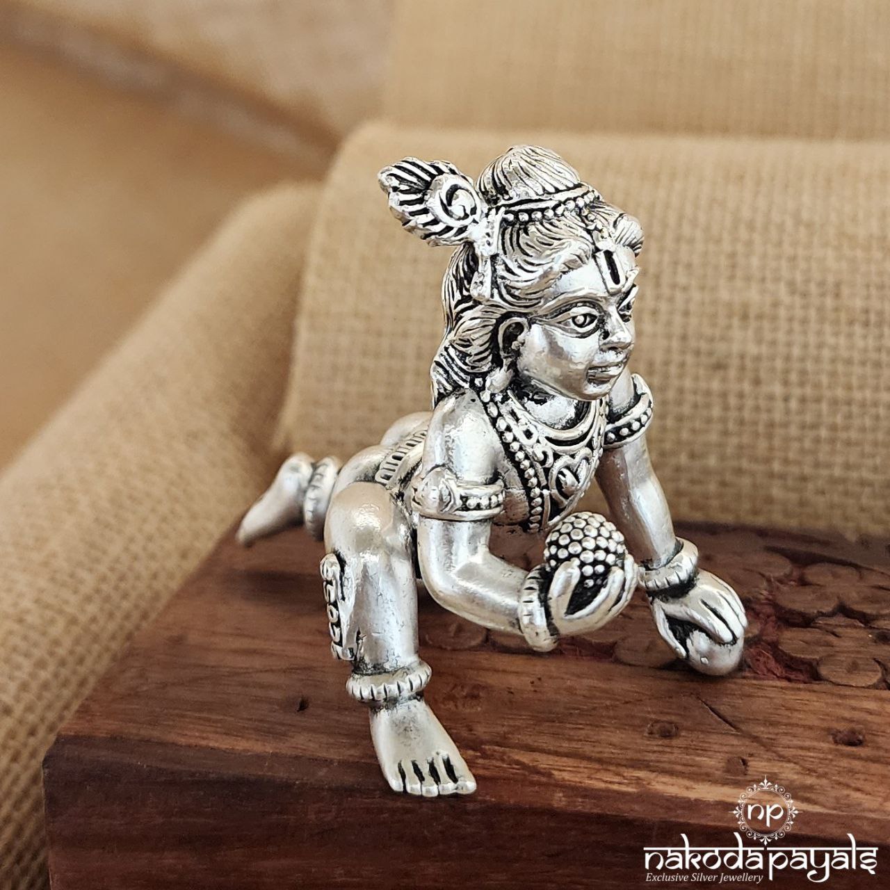 Laddu Krishna 3D Solid Idol (Aa1278)
