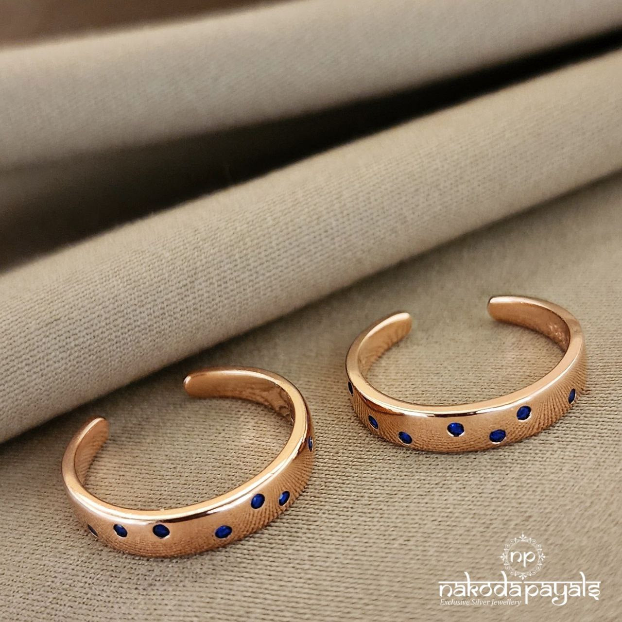 Blue Rose Gold Toerings (T4239)
