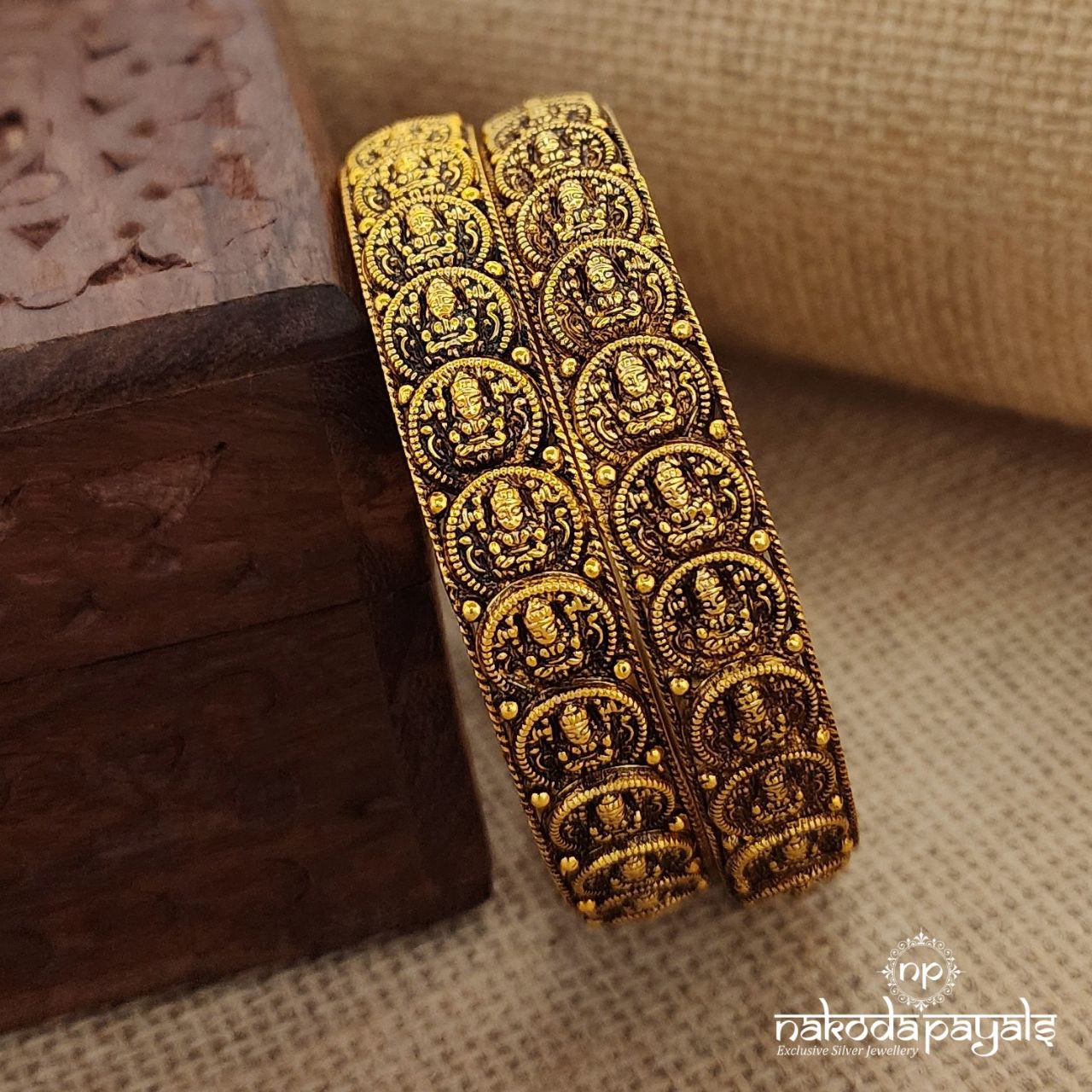 Overlapping Lakshmi Coin Bangle Pair (Gk2681)