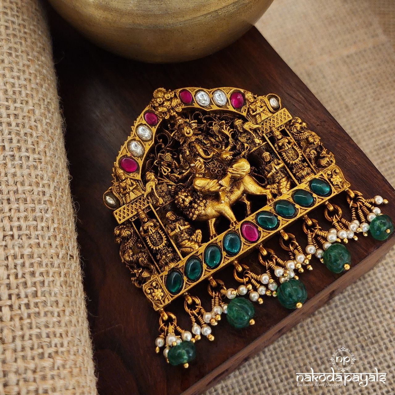 Simha Ganesha Kundan Pendant (Gp1974)