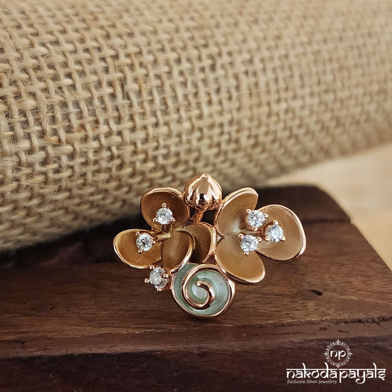 Radiating Floral Rose Gold Ring (F2550)
