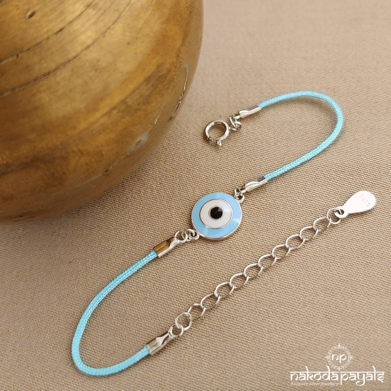 Evil Eye Silver Adjustable Kids Bracelet (Ka9340)