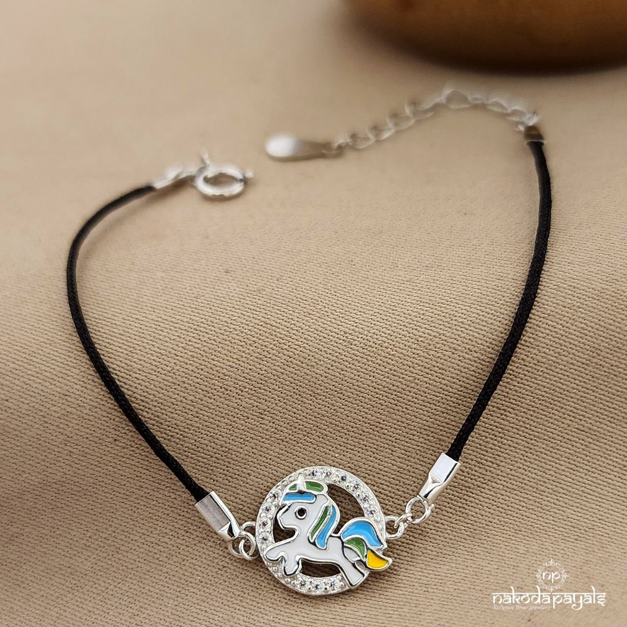 Circular Unicorn Silver Kids Bracelet (Ka9331)