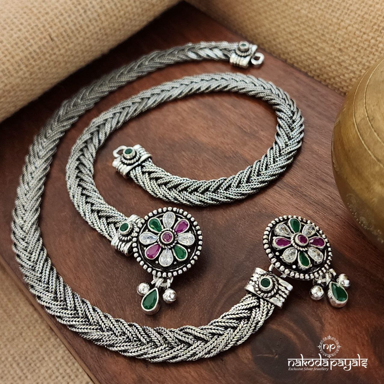 Dark Braided Anklets Pair (A6265)