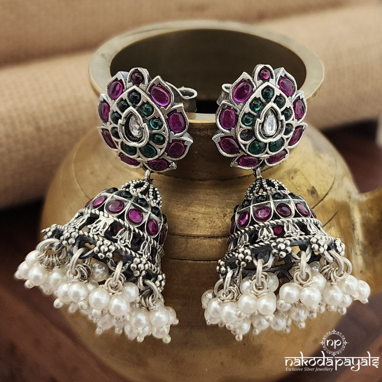 Red/Green Guttapusalu Jumka(J1205)