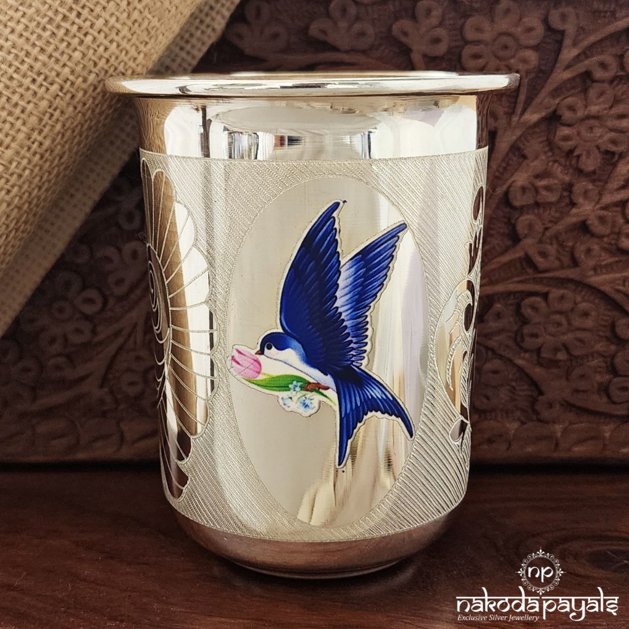 Blue Bird Blossom Glass (Aa1509)