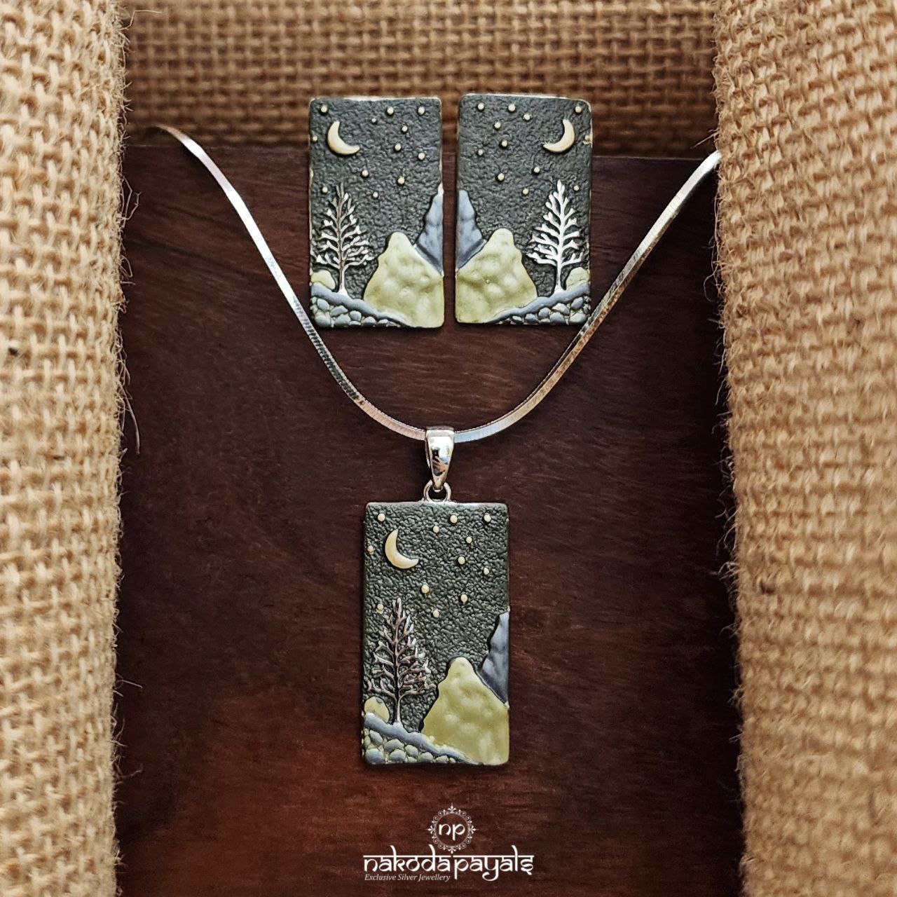 Olive Green Nature Pendant Set (St3510)