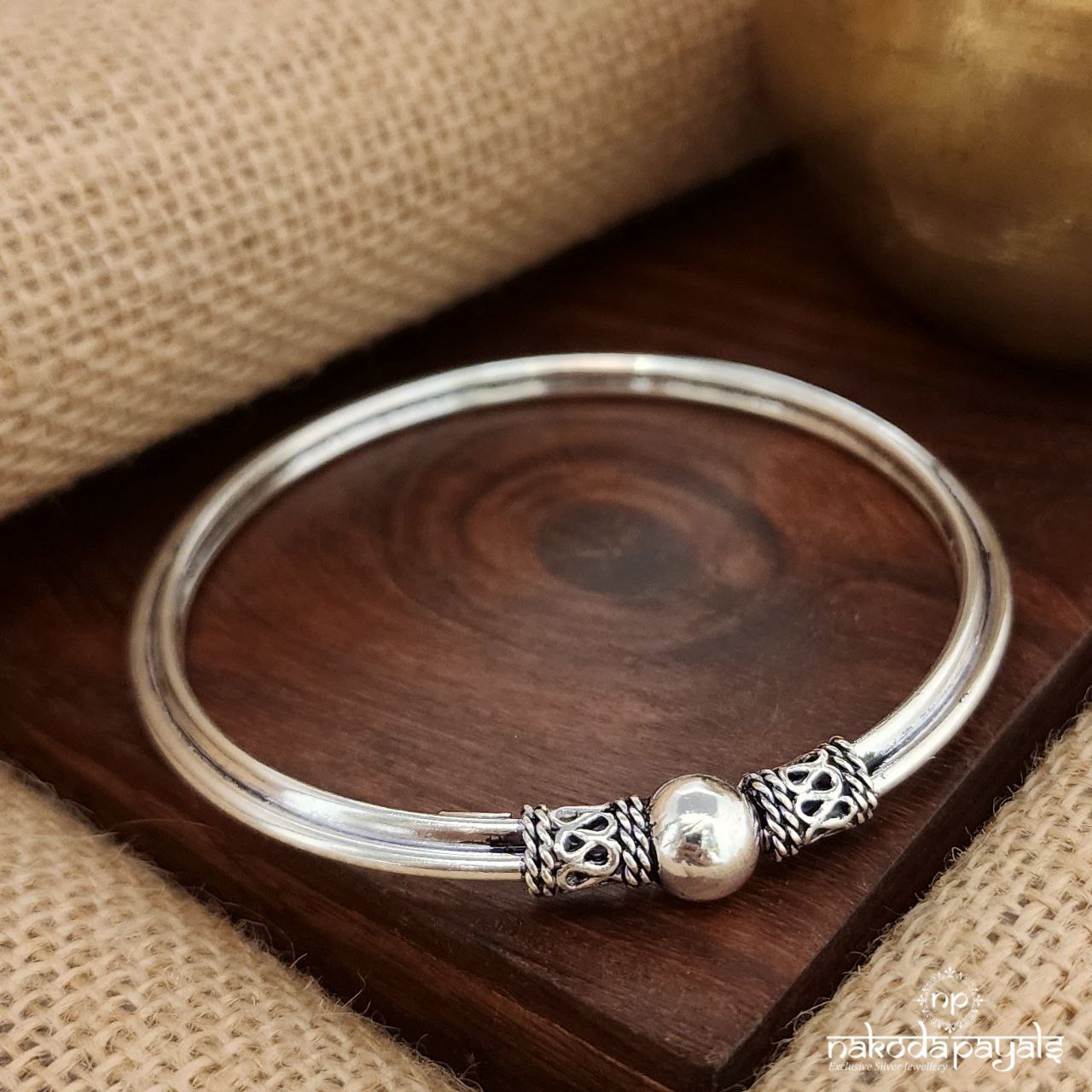 Oxidised Ball Openable Kada (K5291_92)