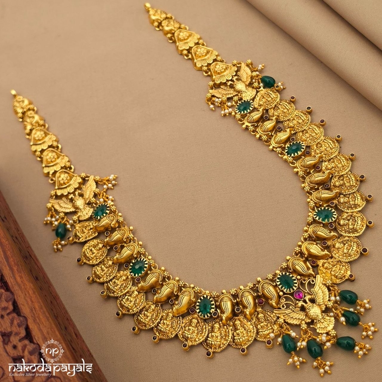 Graceful Green Drops Kasu Neckpiece (Gn10749)