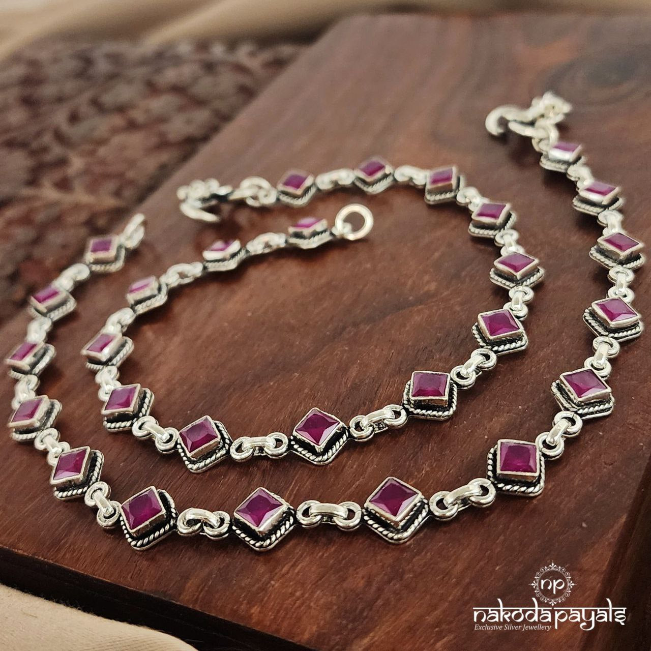 Pink Cubical Anklets (A5604)