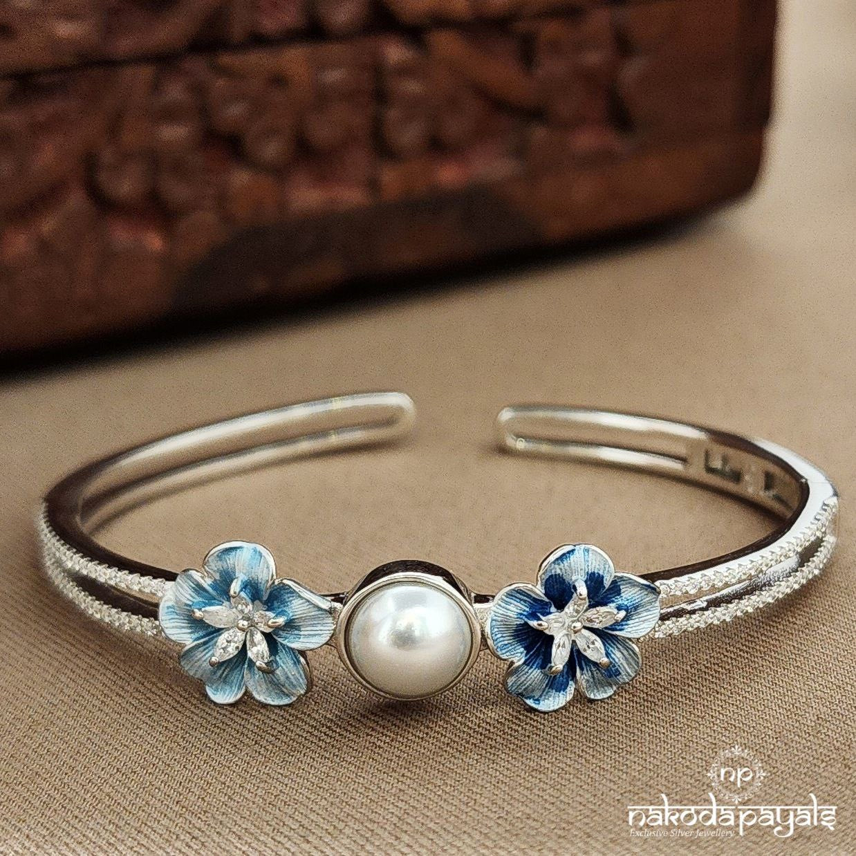 Blue MOP Enameled Adjustable Kada (K5297)