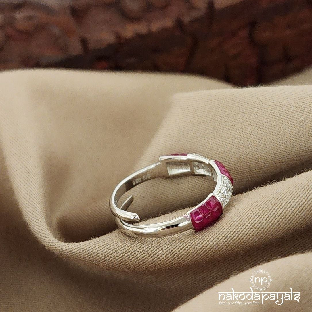 Pink Adjustable Finger Ring (F2419)