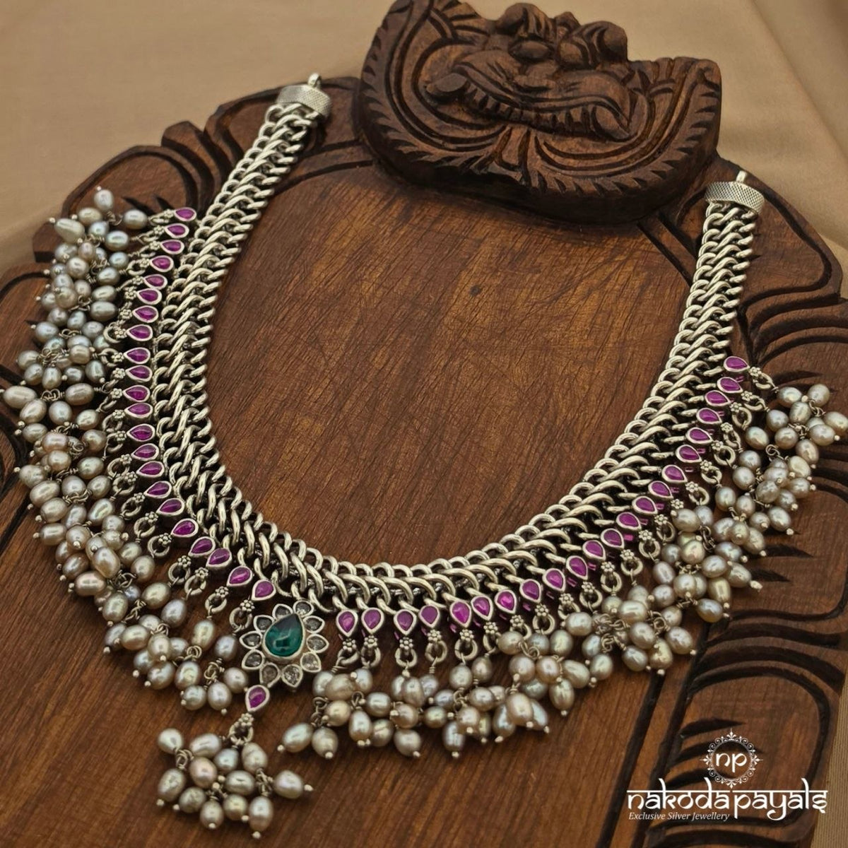 Pretty Pink Guttapusalu Neckpiece (N12189)