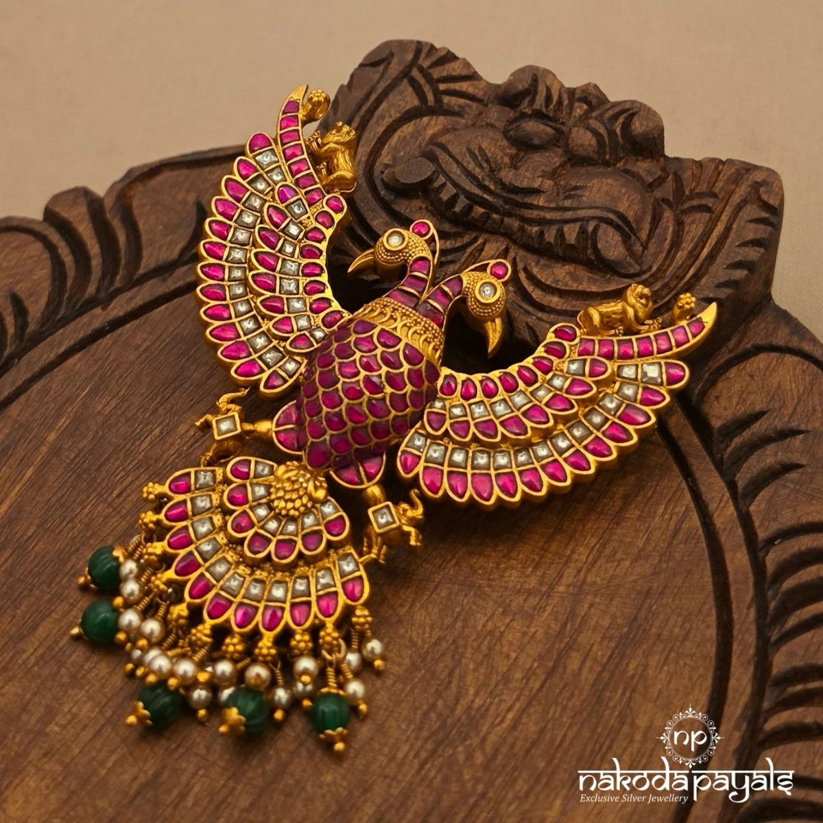 Pink Gandaberunda Pendant (Gp2721)