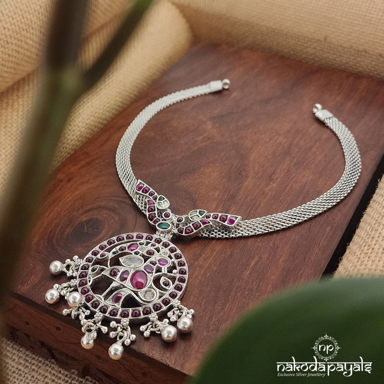 Twin Peacock Ball Neckpiece (N10057)