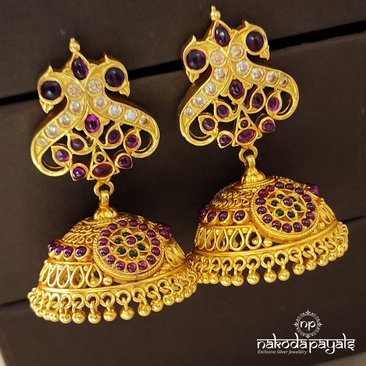 Twinny Peacock Jhumka (Ge5404)