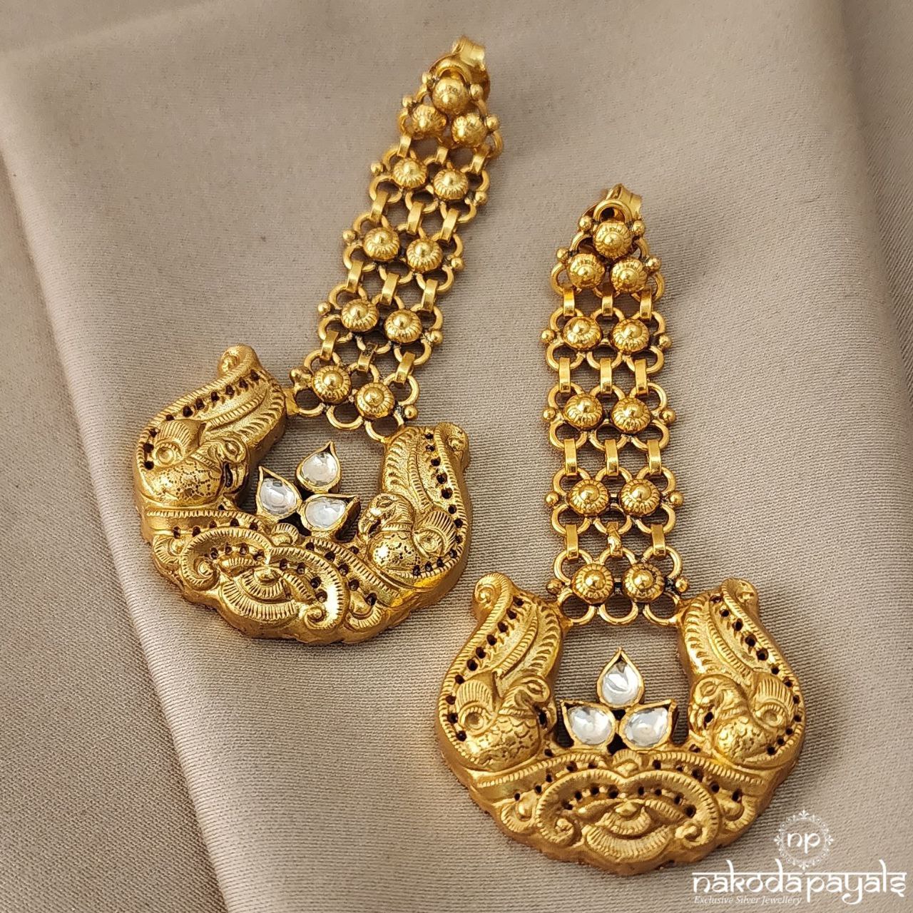 Nakshi Peacock Chandbali (Ge5519)