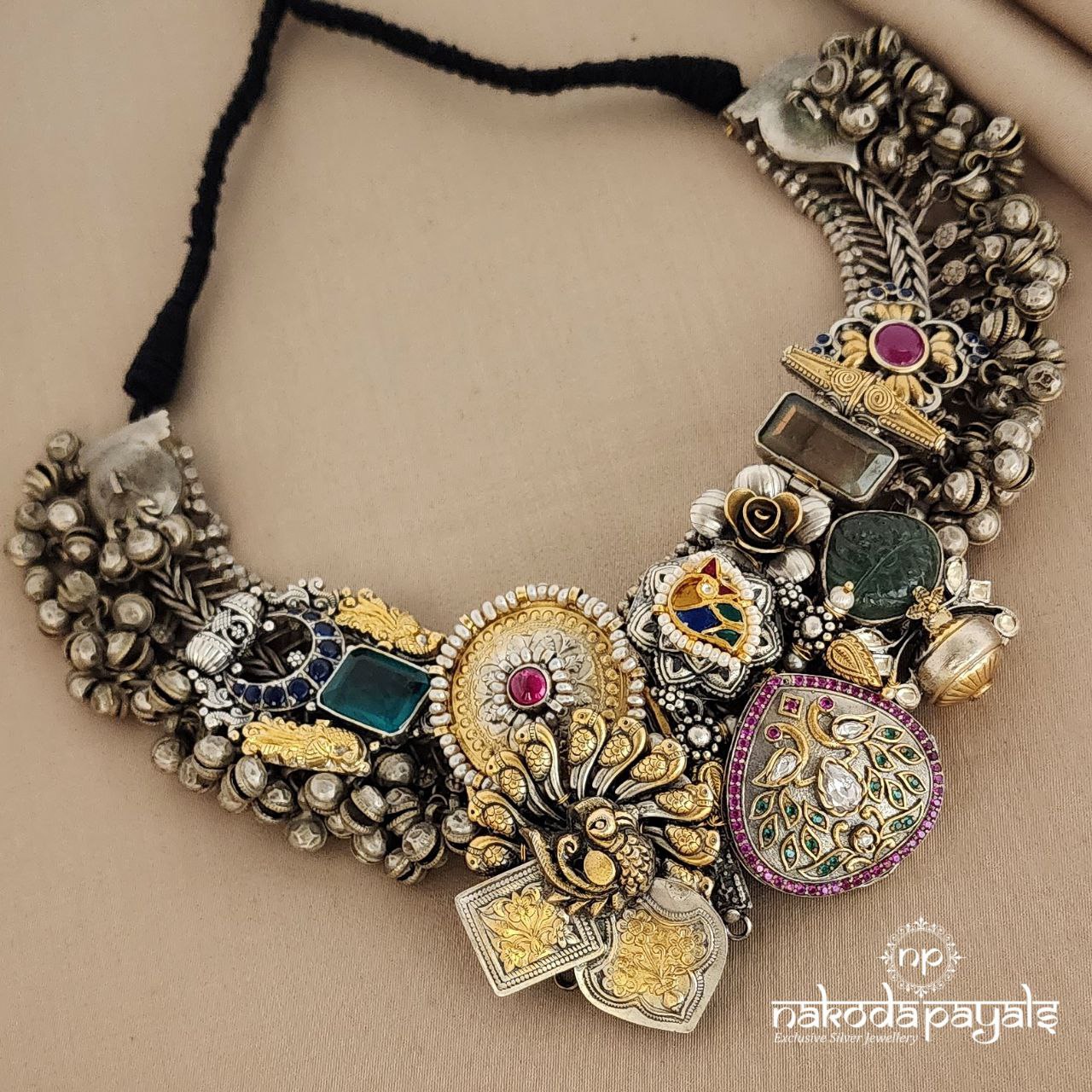 Ghungroo Parrot Neckpiece (N8159)
