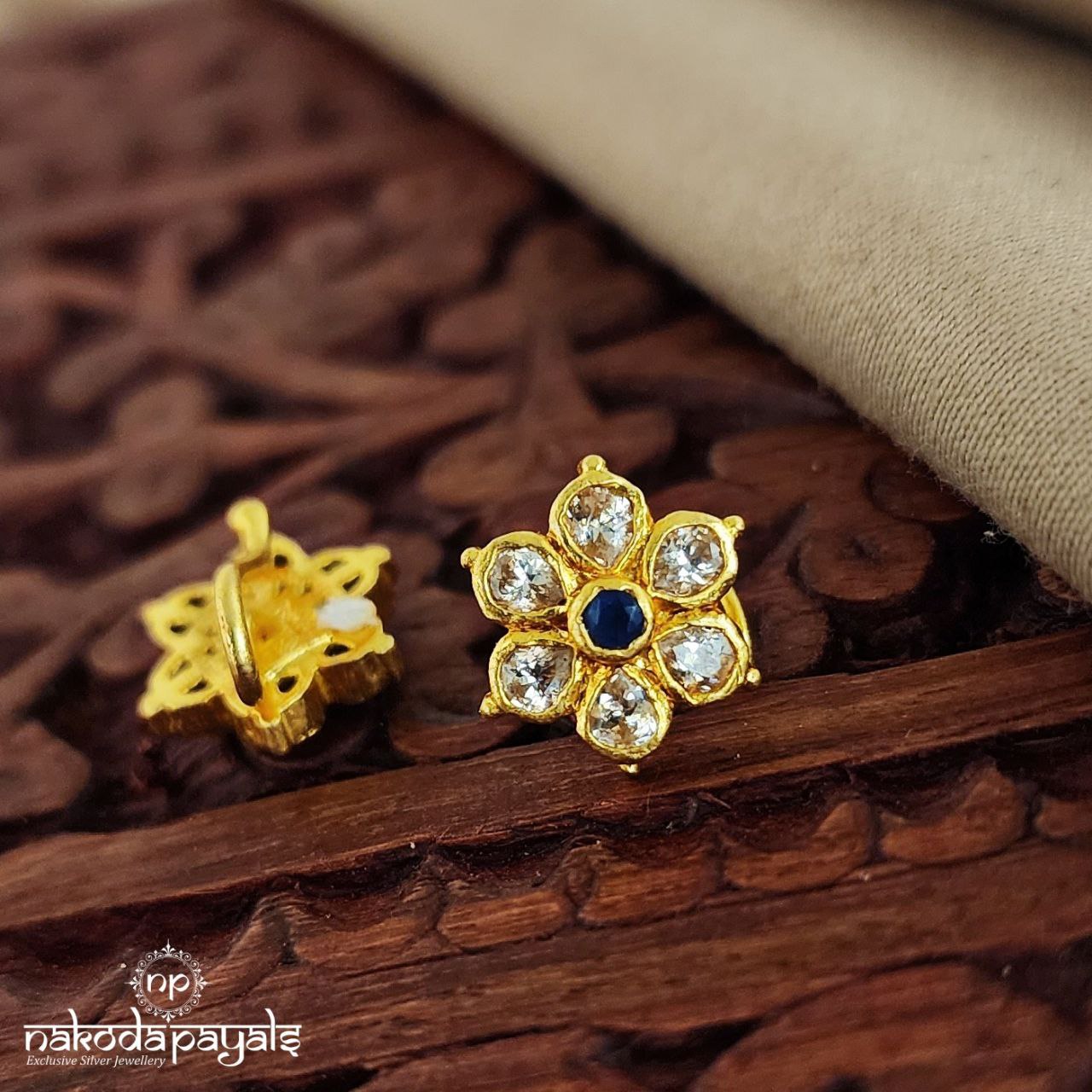 Blue Flower Nosepin (Np0455)