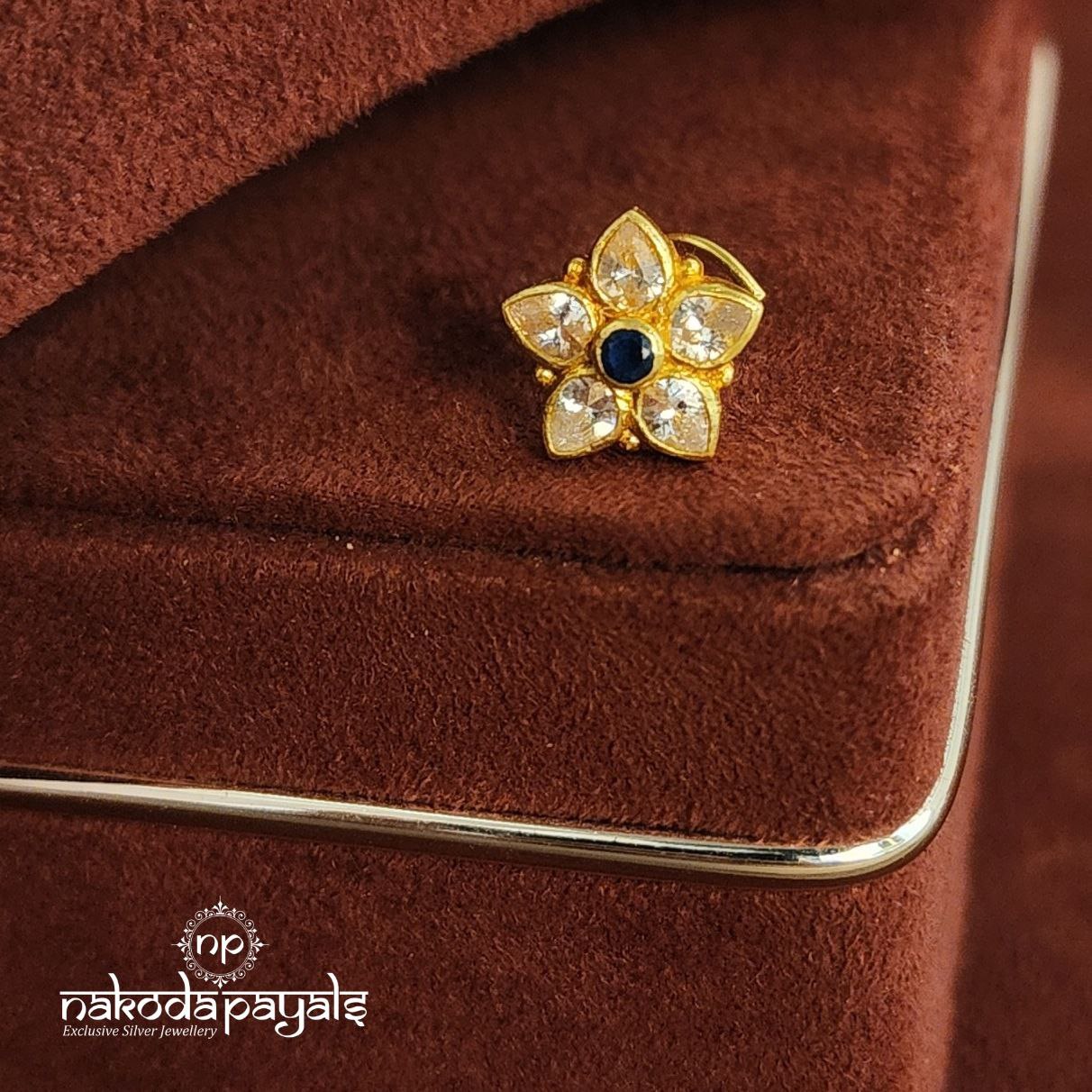 Blue Flower Nosepin (NP0503)