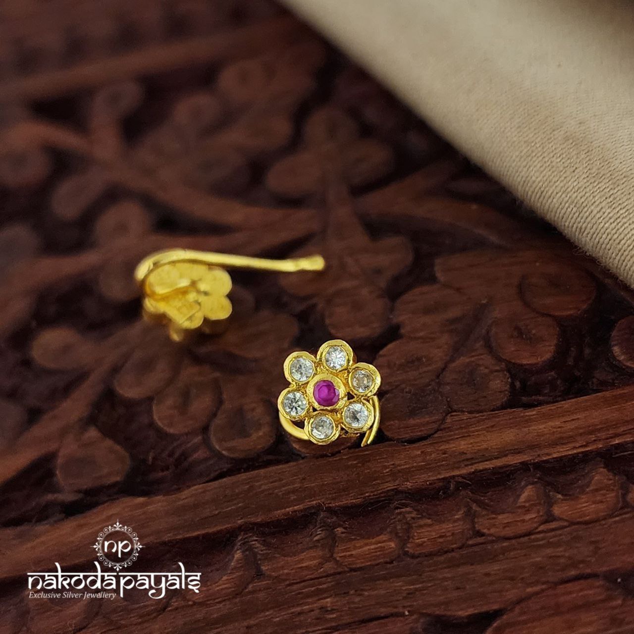 Pink Flower Nosepin (NP0508)