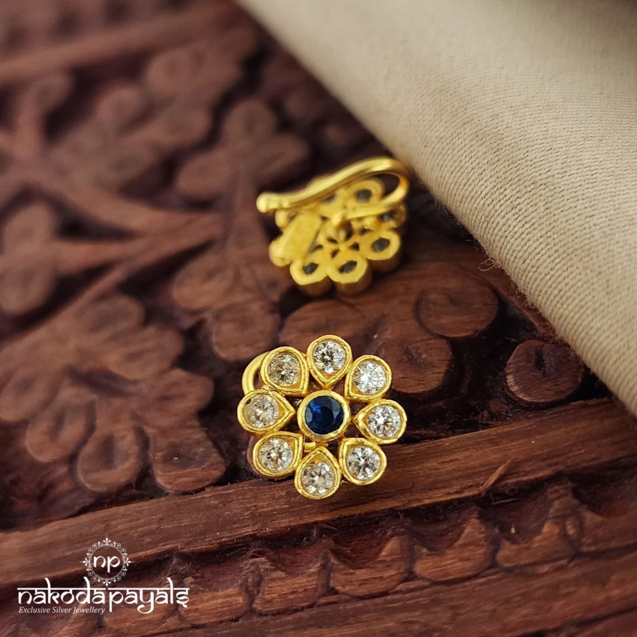 Blue Flower Nosepin (NP0540)