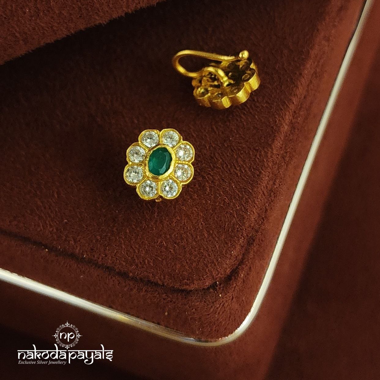 Green Floral Nosepin (NP0542)