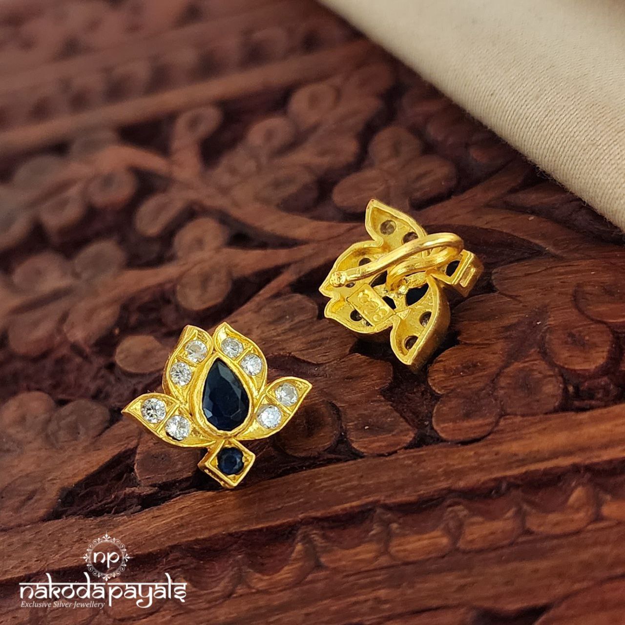 Blue Cutstone Nosepin (NP0548)