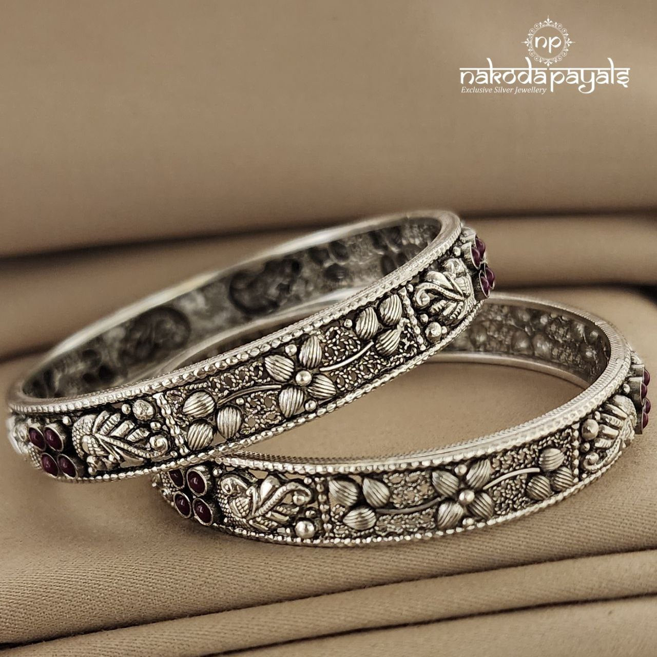 Red Peacock Bangle Pair (K3957)