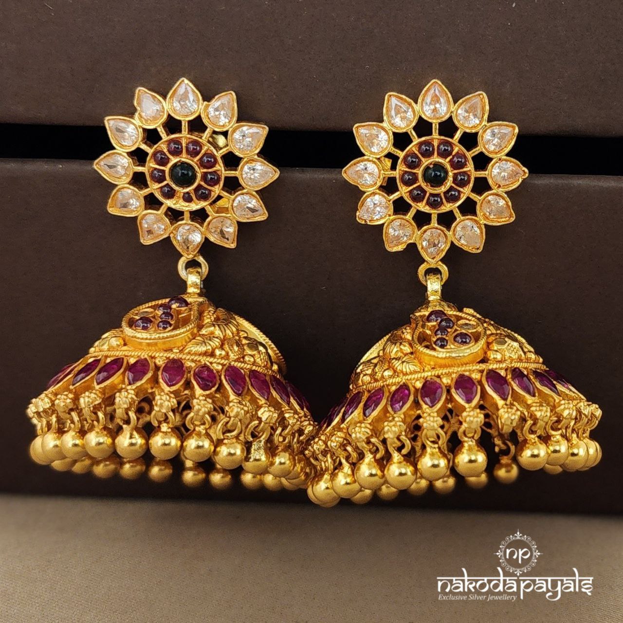Blossom Flower Jhumka (Ge5568)