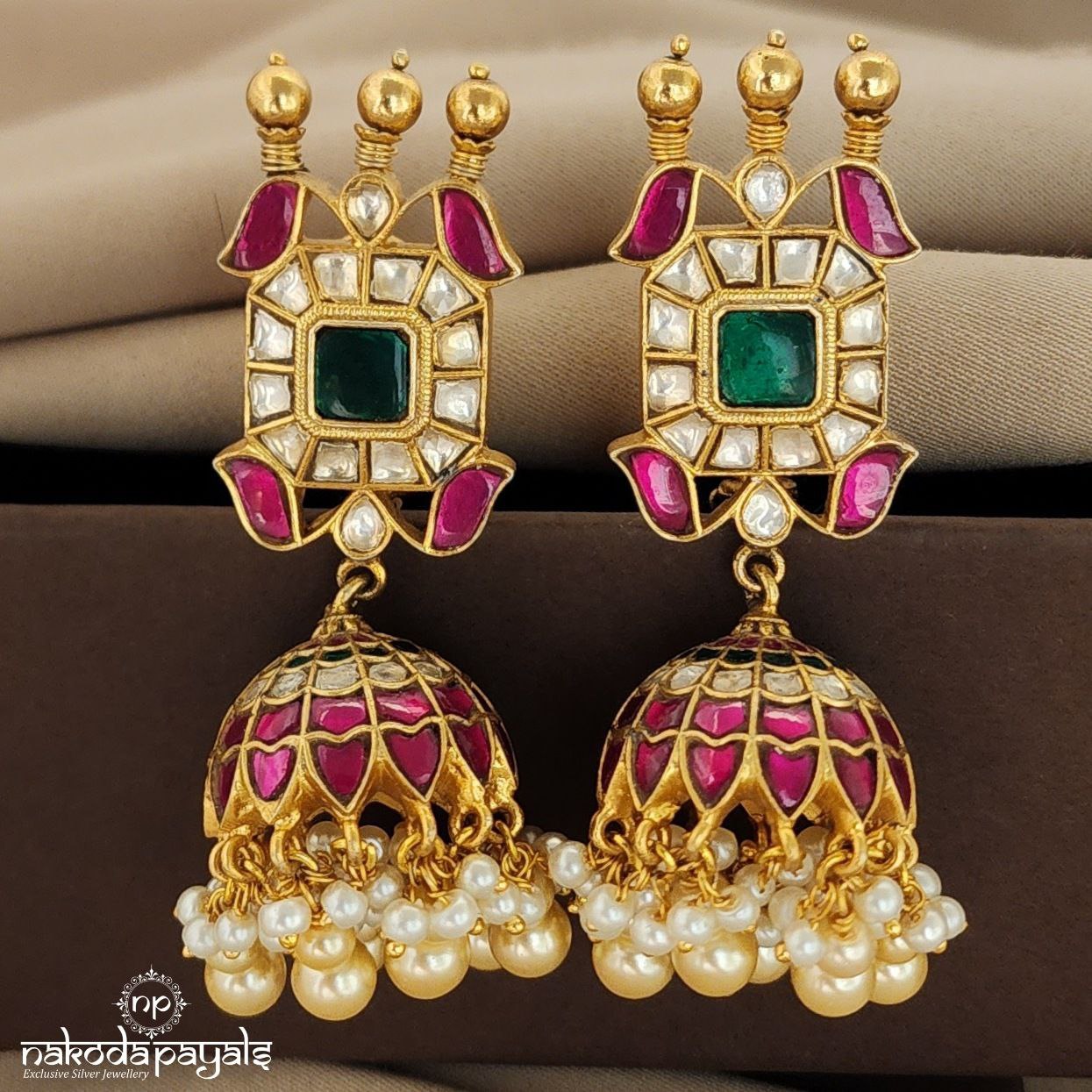 Grandiose Kundan Jhumka (Ge5579)