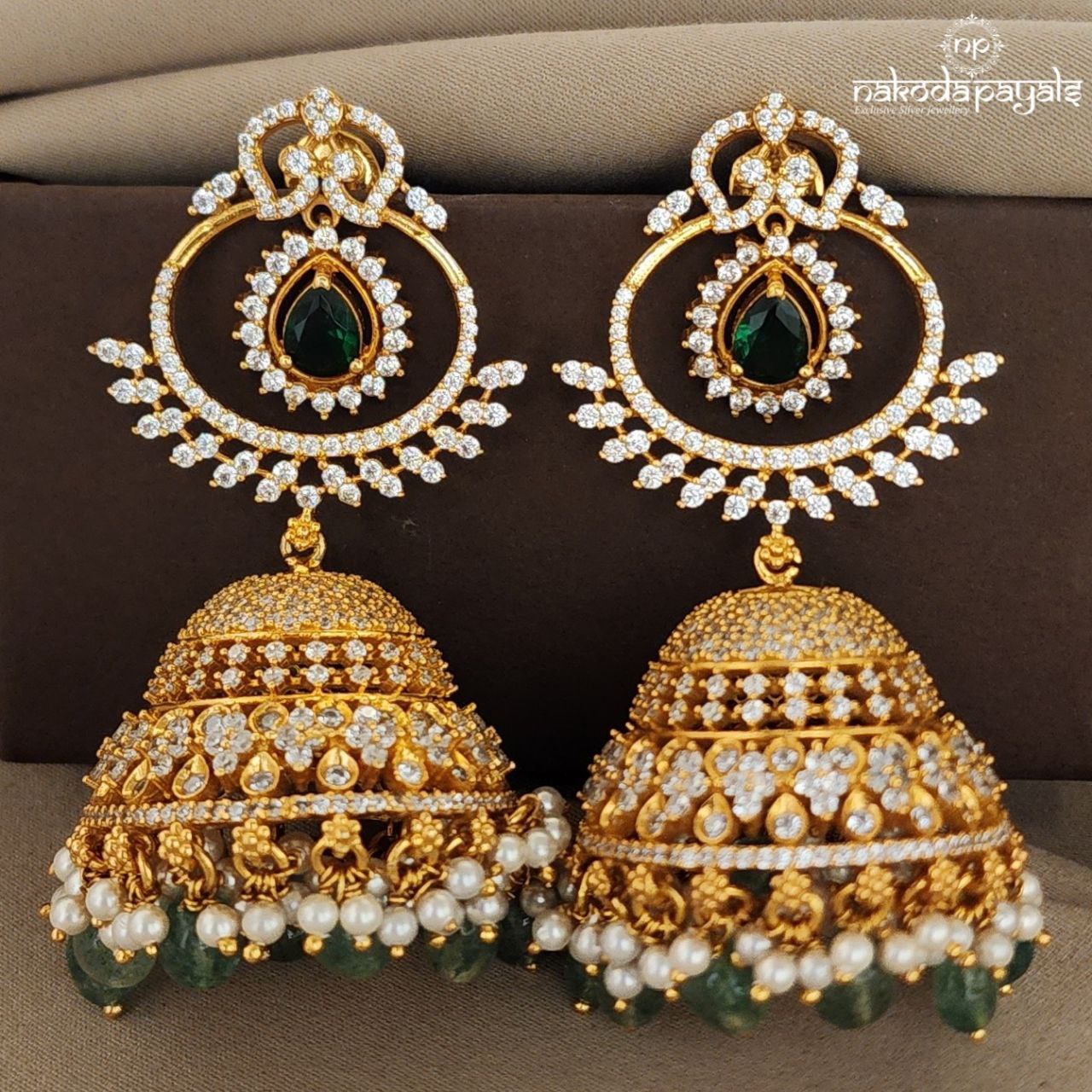Glitzy Green Jhumka (GE5583)