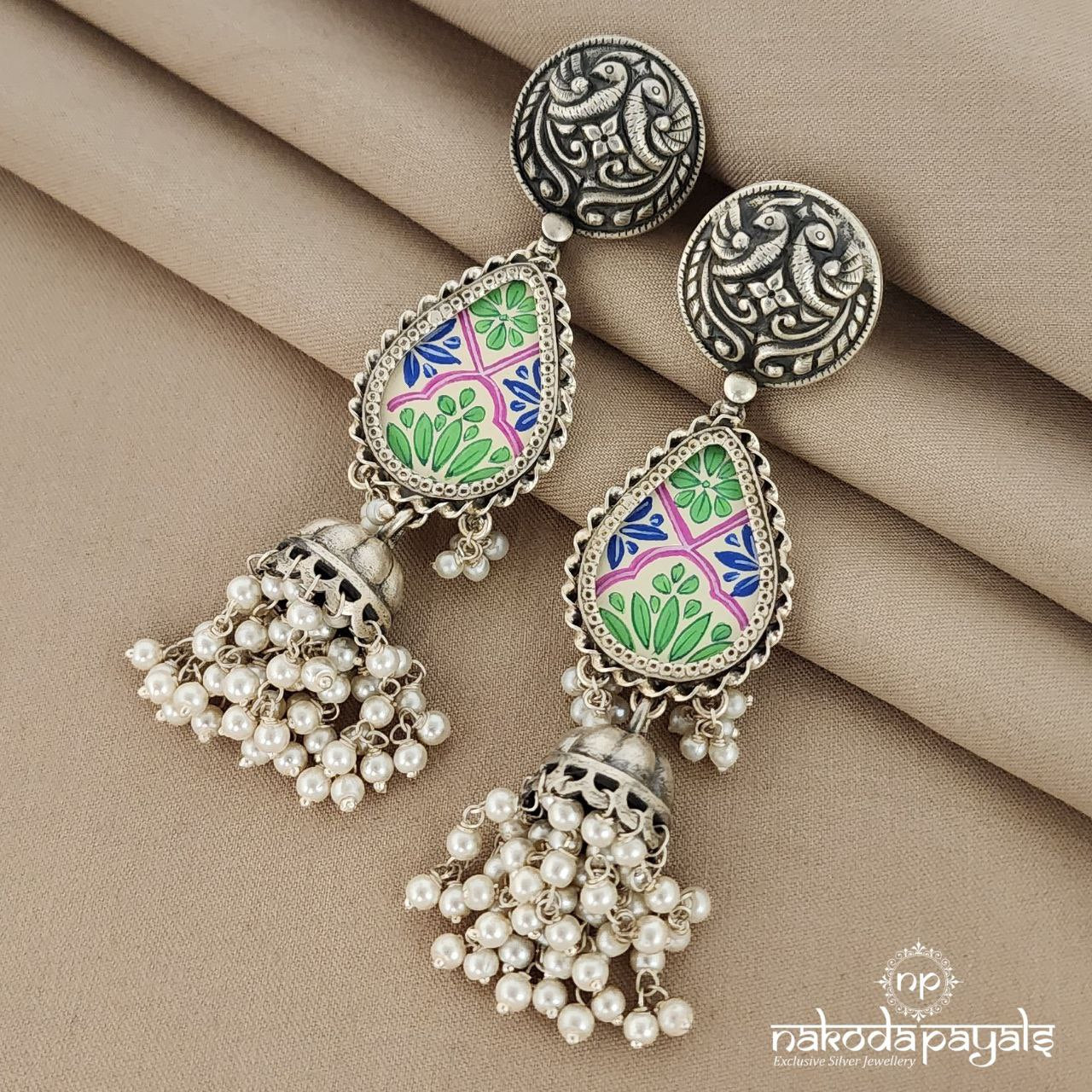 Peacock Pearly Jhumka (J4778)