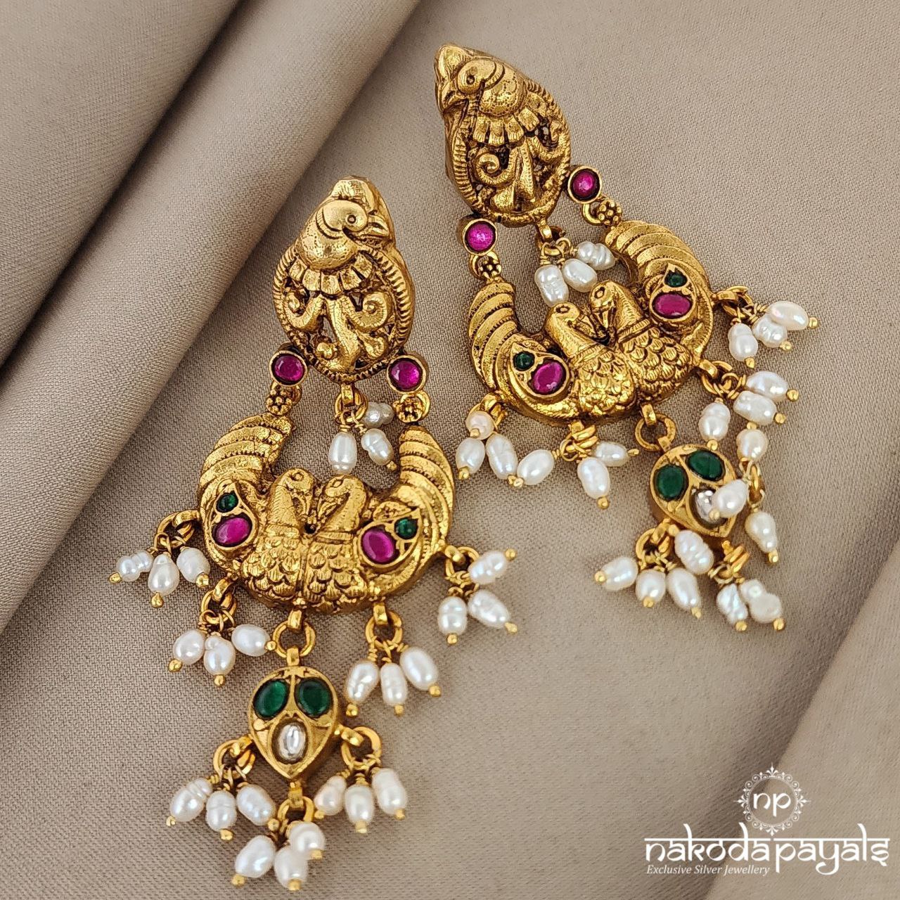 Leafy Peacock Chandbali (GE5690)